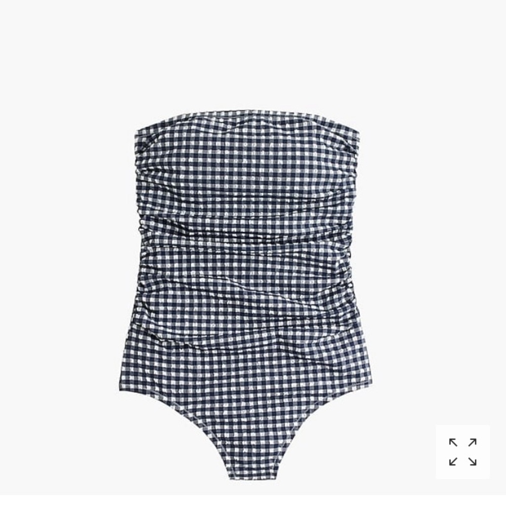 NWT J Crew Factory gingham strapless swimsuit